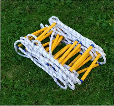 Noodladder Touw - Vluchtladder Veiligheid - Snelle Ontsnapping - Vlamvertragend Materiaal - 10 Meter - Geel