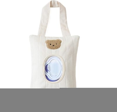 Doekjes Container - Navulbare Zakje - Baby Verzorging - Draagbaar Ophangsysteem - 20 x 13 cm - Crèmekleurig