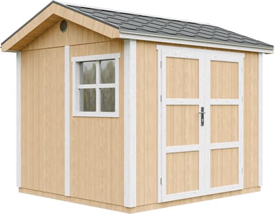 Timbela M913A-HARVEST HONEY - LP SmartSide Tuinhuis op houtbasis - 5,9 m² - 250x294xH252 cm - met vloer en verf