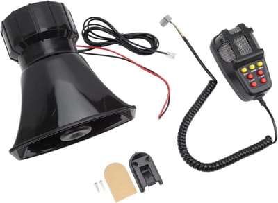 Alarm Hoorn Sirene - Luidspreker Systeem - Voertuig Meldingen - Opname Functie - 18 x 18 x 12 cm - Zwart