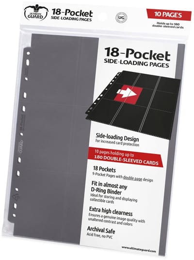 Ultimate Guard 18-Pocket Pages Side-Loading (10) - Grey