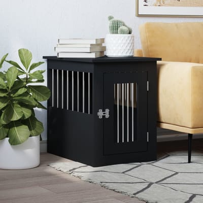 vidaXL - Hondenbench - 45x62x59 - cm - bewerkt - hout - zwart