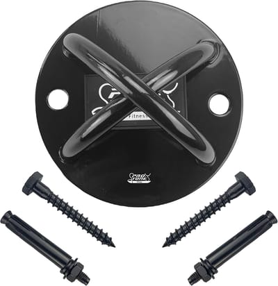 Ophangband Trainer Bevestiging - Wand Plafond Mount - Kracht Training - Stalen Robuuste Constructie - 11.4 cm Diameter - Zwart