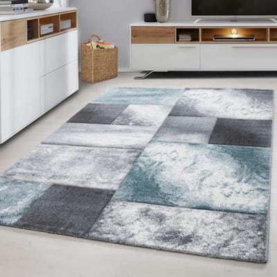 Hawaii Modern Vloerkleed Blauw / Grijs - Laagpolig Tapijt- 160x230 CM