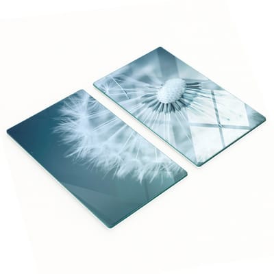 Multifunctionele decoratieve glazen keukenplanken met paardenbloemmotief, 2x30x52 cm