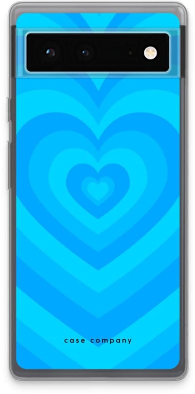 Case Company® - Hoesje geschikt voor Google Pixel 6 hoesje - Hart Blauw - Soft Cover Telefoonhoesje - Bescherming aan alle Kanten en Schermrand