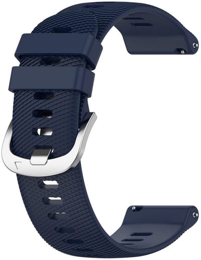 Siliconen bandje - geschikt voor Garmin Vivoactive 4 / Venu 4 (45mm) / Venu 3 / 2 / Forerunner 255 / Forerunner 265 / 570 (47mm) en Polar Vantage M / M2 / V3 / Grit X (Pro) - gesp - donkerblauw