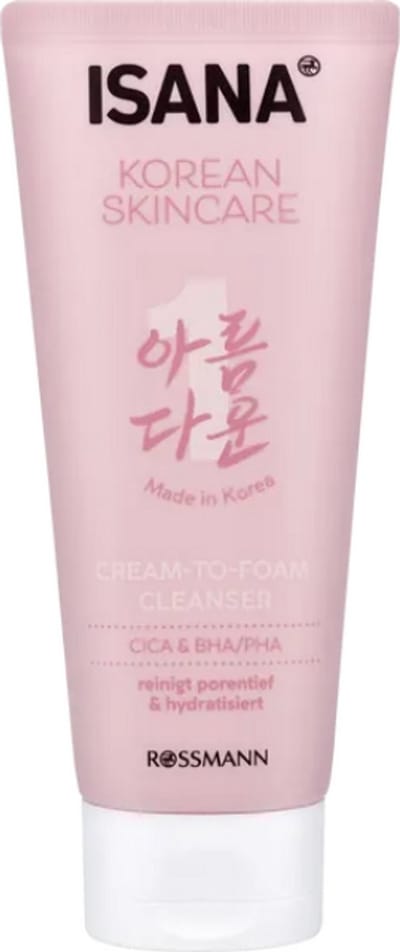 ISANA Korean Skincare Cream-To-Foam Cleanser - 150ml - Gezichtsreiniger met CICA, BHA & PHA - Hydrateert & Reinigt tot diep in de poriën