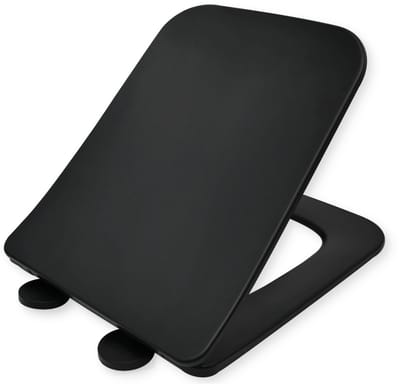 LAVITA® WC-Bril ONIL BLACK - Zwart - Softclose Antibacterieel - Toiletbril met deksel - Toiletzitting - Duroplast - voor badkamers, toiletten