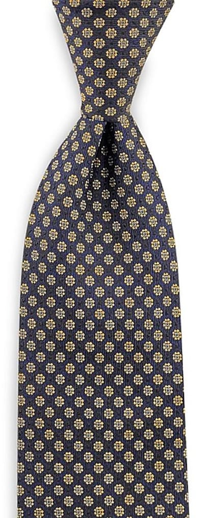 Sir Redman - Stropdassen - stropdas Flairful Fabio - marineblauw / geel / wit