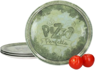 MamboCat 4-delige pizzaschaal PERFETTO Groen Ø31,5cm van porselein - 164193