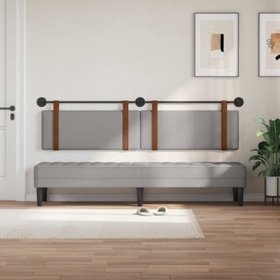 vidaXL - Hangend - hoofdbord - Wolkgrijs - Antiek - PU