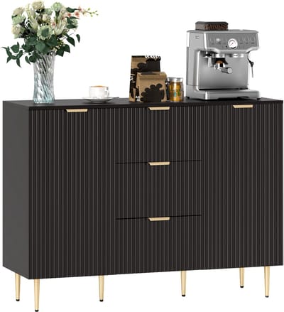 HOMCOM Dressoir - MDF - 120x40x89,5cm - Zwart