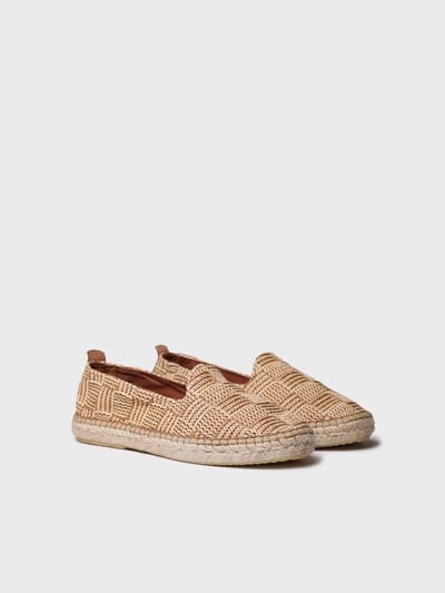 Gesloten espadrille van raffia voor heren met treklus aan de achterkant | DARWIN
