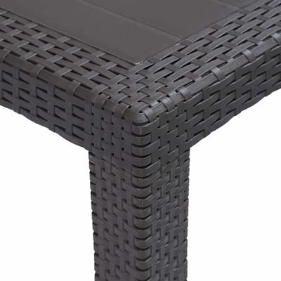 vidaXL - Tuintafel - 220x90x72 - cm - rattan-look - kunststof - bruin