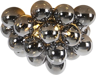 QAZQA uvas - Design Plafondlamp - 6 lichts - Ø 500 mm - Zwart - Woonkamer | Slaapkamer | Keuken
