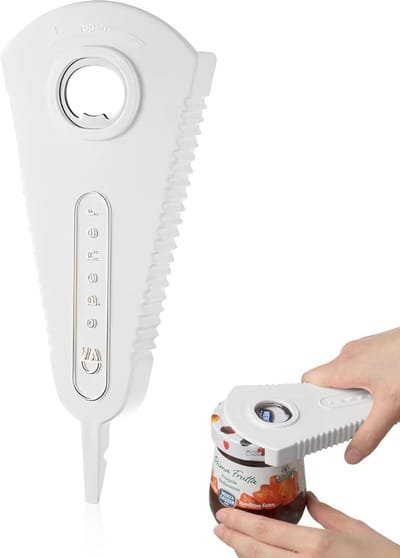 Dailygoods- Blikopener Professioneel - 2-in-1 Multifunctionele Flesopener - Handmatig Keukengerei - Duurzaam ABS/Roestvrij Staal - Voor Senioren/Kinderen