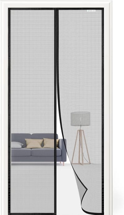 Magnetisch Vliegengordijn 95x210 cm - Hordeur voor Deur en Balkon - Eenvoudige Montage Zonder Boren - Zwart