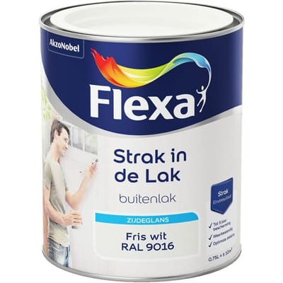 Flexa - Strak In De Lak Buitenlak Zijdeglans - Fris Wit / Ral 9016 - 750 Ml
