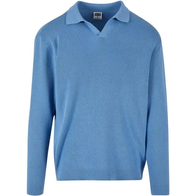 Urban Classics - Ribbed Oversized Longsleeve shirt - XXL - Blauw