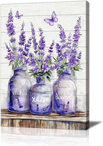 Paarse Lavendel Kunst - Bloemen Poster - Ontspannen Sfeer Creëren - Klaar om op te hangen - 30x40cm - Paars