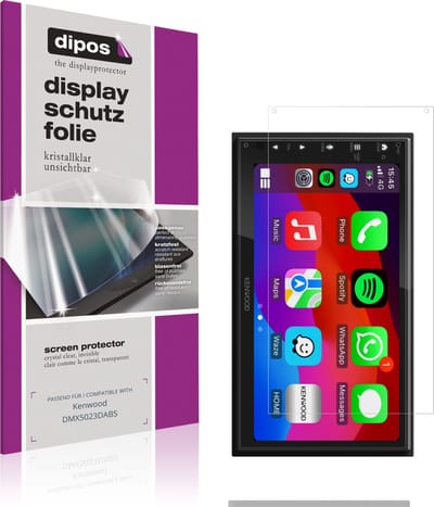 dipos – 2x Beschermfolie geschikt voor Kenwood DMX5023DABS | Krasbestendige & heldere Screenprotector Ultra-Thin