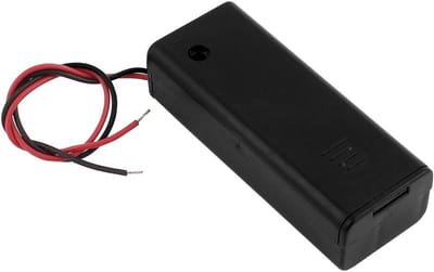 Batterijhouder AA - Batterijbox Clips - Elektronica Aansluiten - Met Aan/Uit Schakelaar - 6.8 cm - Zwart