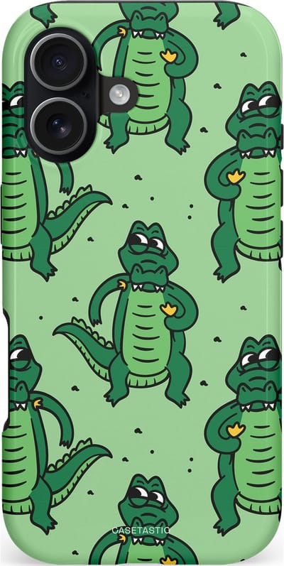 Casetastic hoesje geschikt voor Apple iPhone 17 - MagSafe - Dubbellaagse bescherming - Kroko dans - Fashion Case - Mintgroen