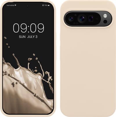 kwmobile telefoonhoesje geschikt voor Google Pixel 9 Pro XL - Hoesje met siliconen coating - Smartphone case in crème