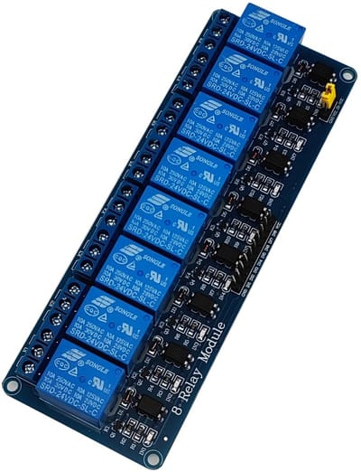 Dailygoody - 8 Kanaals 24V Relaismodule - Optokoppeling - Voor Raspberry Pi en Arduino - Blauw - Betrouwbaar Schakelen - Indicator-LEDs - Geschik