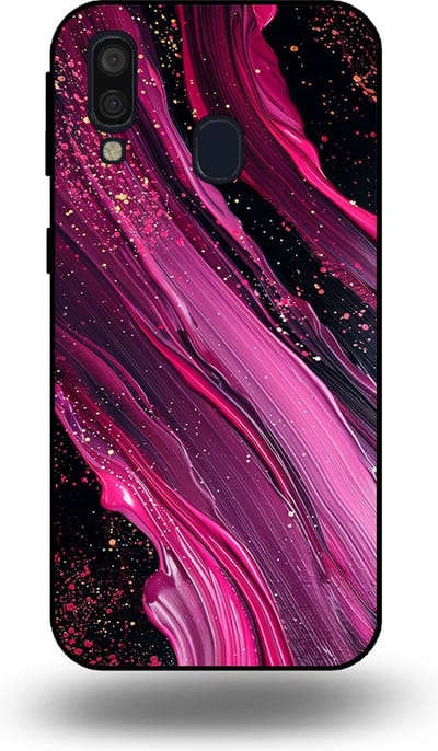 Smartphonica Telefoonhoesje geschikt voor Samsung Galaxy A40 met marmer opdruk - TPU backcover case marble design - Paars Roze geschikt voor Samsung Galaxy A40