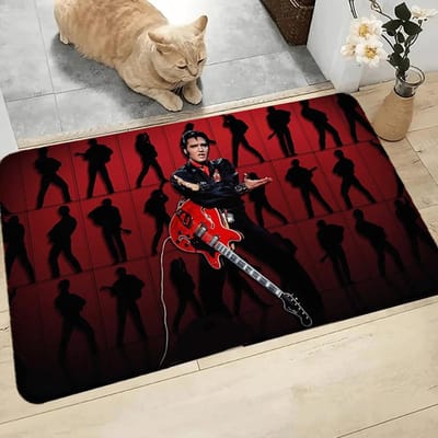 Disney E-Elvis Presley Hal Tapijt Wasbaar Bank Stoelen Gebiedsmat Keuken Deurmat Gebiedskleed Exquise Huisdecoratie 30X50CM brown