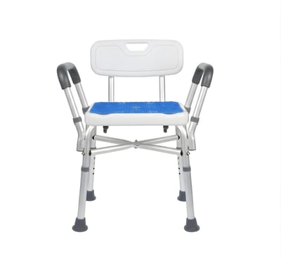 Florixa® Douchestoel Met Armleuning - Douchestoel - Douchekrukje In Hoogte Verstelbaar - Douchestoel Opklapbaar - Douchekruk Met Armleuningen - Wit - 43cm x 36cm x 20cm; 6 kg
