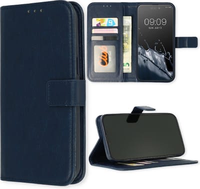 HB Hoesje Geschikt voor Apple iPhone SE (2022 / 2020) - Apple iPhone 7 & 8 - Portemonnee Book Case - Kaarthouder & Magneetlipje - Donker Blauw