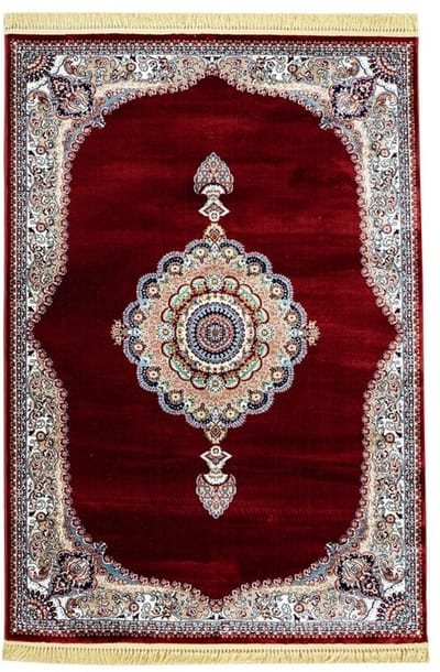 Flycarpets Isfahan Klassiek Oosters Medaillon Vloerkleed - Rood - 300x400 cm