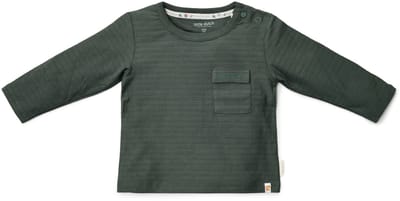 Little Dutch – Shirt lange mouw – night green – borstzakje met borduursel – maat 74 – Forest Friends