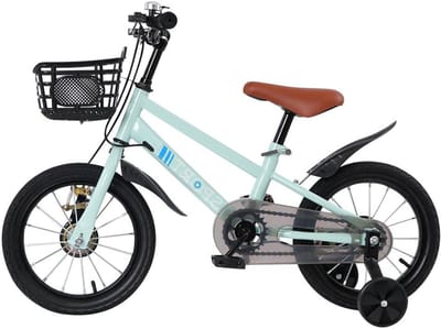 Kinderfiets - Jongensfiets Meisjesfiets - Leren Fietsen - Zeer Sterk Stalen Frame - 16 inch - Hemelsblauw