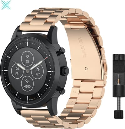 MY PROTECT® Luxe Metalen Armband Voor Samsung Watch 46mm, Samsung Galaxy Watch 3 45mm, Gear S3, Huawei Watch GT 2 46mm, Garmin Vivoactive 4, 22mm horlogebandje - Stainless Steel Watch Band - Rose Goud