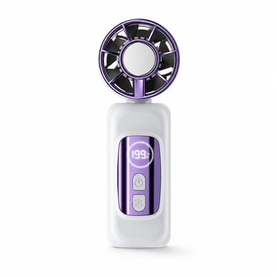 VHV-Mini Clip Ventilator met IJskoeling - 199 Snelheden Turbo Fan met LED Display - 3-in-1 Draagbare Ventilator voor Parasol Tas en Broek - Oplaadbare Persoonlijke Koeling voor Vakantie en Buiten