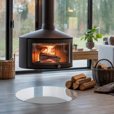 Coloray Vloerplaat Houtkachel - Plaat voor Onder Kachel - 60 cm x 60 cm - Kachel Vloerplaat - Grijs Vloerplaat Kachel - Verwarmingsaccessoires - Vloerplaat Openhaard - Houtkachel Accessoires - Vloerplaat Voor Kachel
