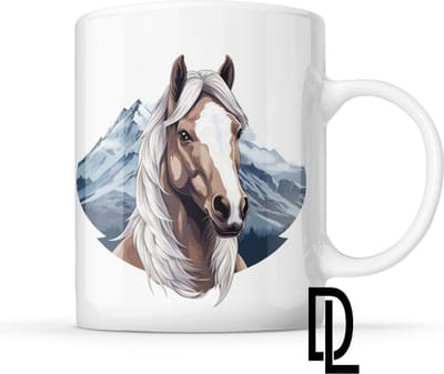 Mok met ijslandse paard