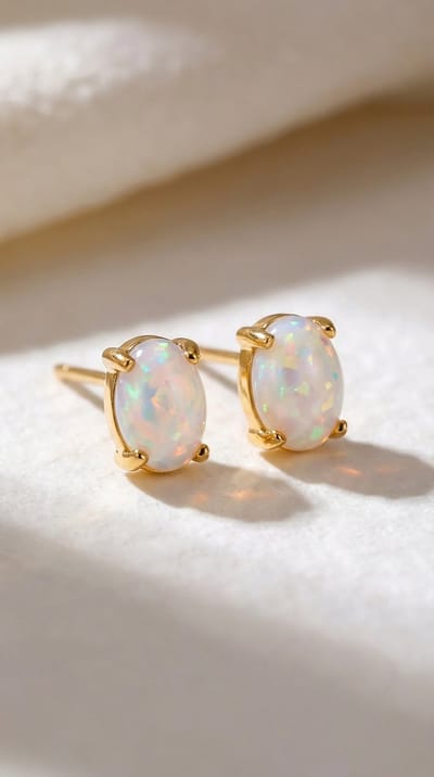 Lundholm Grace Oorknopjes Dames Goudkleurig – Oktober Birthstone – Premium Stainless Steel 2.5 Micron PVD Gold Plated – Imitatie Parel Steen – Kleine Luxe Oorstekers – Tweede Gaatje Oorbellen Dames Geboortesteen Studs – Scandinavisch Design