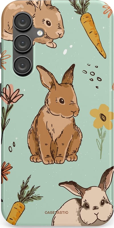Casetastic Hoesje Geschikt voor Samsung S23 FE - Stijlvolle Beschermende Duo-layer Case - Hop hop flapoortje