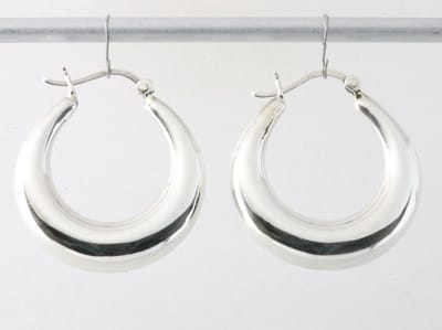 Zilveren oorringen - ø 30 mm.