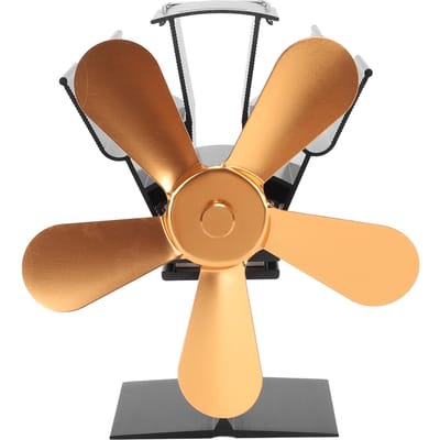 Houtkachelventilator 5 Bladen Openhaardventilator Warmteaangedreven Kachelventilator voor Houtkachel Pellet Houtblok