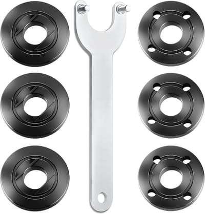 7-delige set borgmoeren en -sleutels voor haakse slijpers, 5/8-11 metalen borgmoeren, geschikt voor accessoires van DeWalt, Miwach, Makita, Metabo, Bosch, Ryobi en Black & Decker.