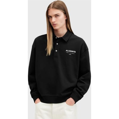 AllSaints Underground Polo Jet Black Taglia: S | Polo Outlet | Uomo | Nero