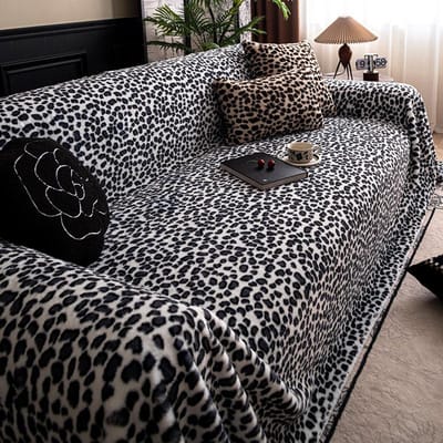 Winter verdikt warm luipaardprint pluche bank zitkussen effen kleur bankhoes stof bank zitkussen woonkamer 180*130cm