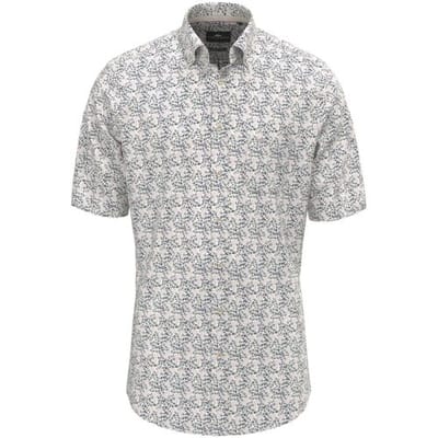 Fynch-Hatton Overhemd Short Sleeve Summer Flower Pattern Magnolia / male