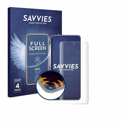 Savvies - Screenprotector voor Xiaomi Redmi Note 14 Pro Plus 5G - Folie Beschermfolie transparant volledig dekking 4 Stuks